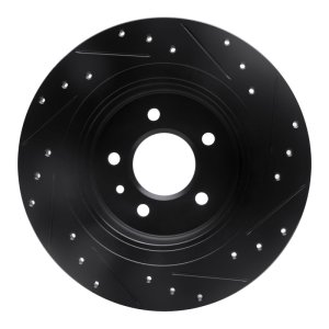 Buick Envision Brake Rotor (1) - Rear Left - R1 Concepts - Drilled & Slotted - Black - `16-`18
